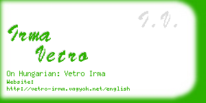 irma vetro business card